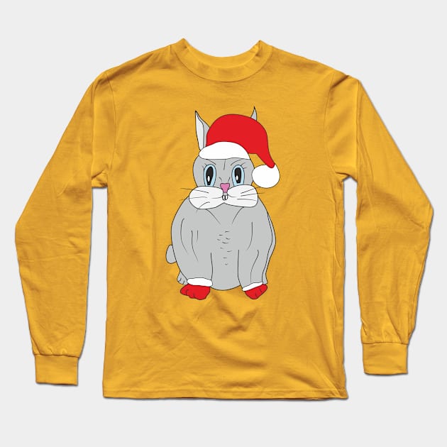 Christmas Bunny Long Sleeve T-Shirt by Alekvik